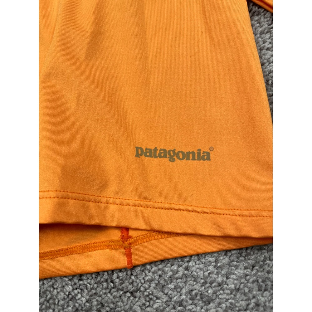 Patagonia Shirt Womens Medium Orange Long Sleeve Base Layer Camping Hike Outdoor - Picture 4 of 7